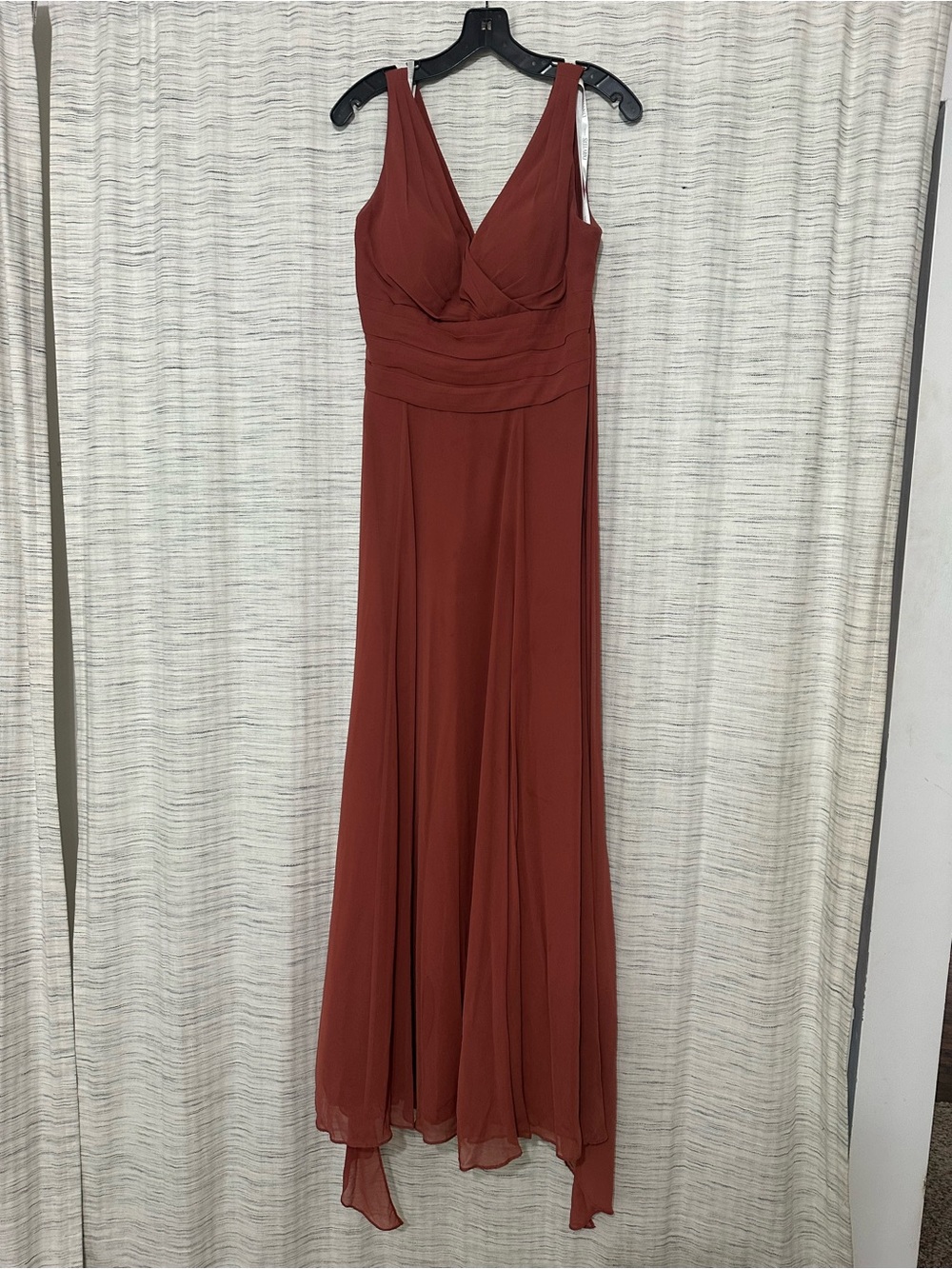 David's Bridal Cinnamon V-Neck Sleeveless Maxi Dress